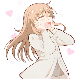 🥰 애니메이션, 만화, 귀여운, 행복한, 소녀, 사랑 telegram sticker