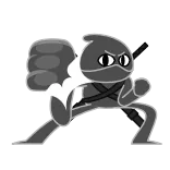 👎 Ninja, Espada, Violencia, Pulgar Abajo, No me gusta whatsapp sticker