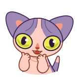 😌 Katze, Cartoon, Tier, Süß, Aufkleber telegram sticker