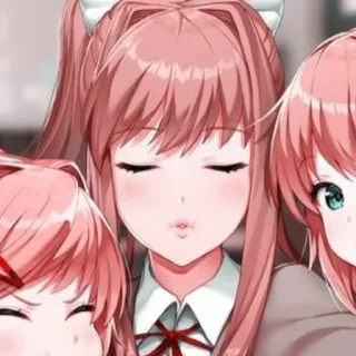 💗 Monika Doki Doki Literature Club! Anime, Manga, Słodkie, Uczennica, Doki Doki Literature Club, Monika whatsapp sticker