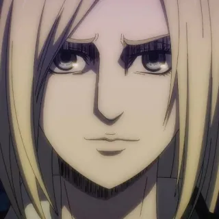 ⚔️ Annie Leonhart Attack on Titan anime, attack on titan, aot, annie leonhart, character, serious, expression telegram sticker