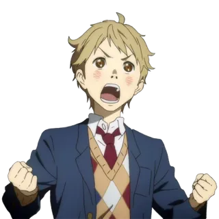 😲 Anime, Ragazzo, Urlare, Eccitato telegram sticker