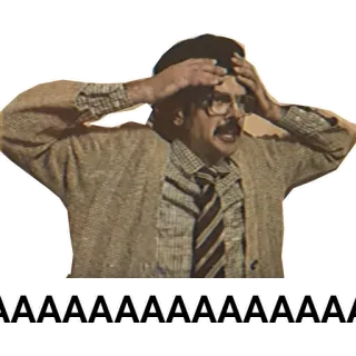 🅰️ AAAAAAAAAAAAAAAA man, shocked, stressed, upset, vintage, anxious telegram sticker