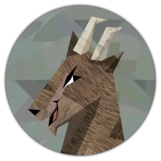 😶 goat, animal, horns, illustration, mountain goat, art telegram sticker