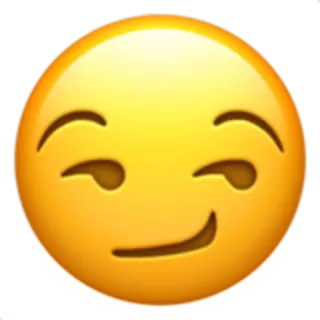 😏 emoji, winking, smirking, face, yellow telegram sticker