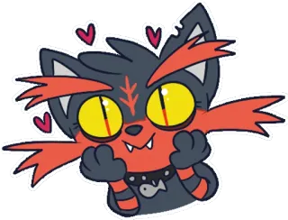 ❤ gato, lindo, corazones, dibujos animados, adorable, gatito, amor whatsapp sticker