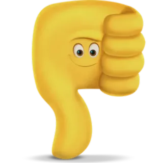 👎 Эмодзи, Палец вниз, Дизлайк, Мультфильм, Жест рукой telegram sticker