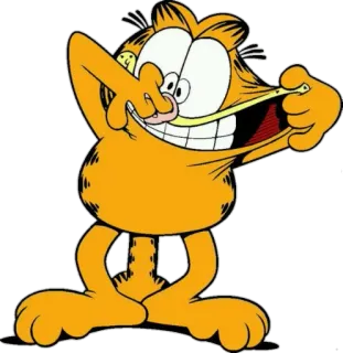😜 Garfield gato, desenho animado, laranja, Garfield, engraçado telegram sticker
