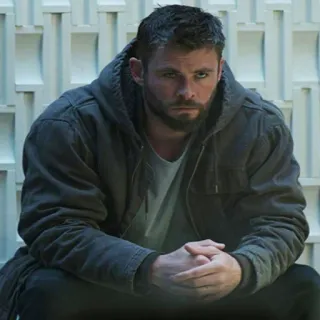 🗿 Thor Avengers Thor, Chris Hemsworth, Avengers, supereroe, triste, seduto telegram sticker