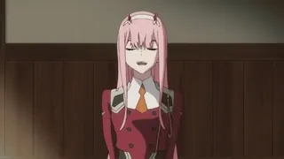 😎 Zero Two Darling in the Franxx Anime, Zero Two, Darling in the Franxx, różowe włosy, postać, Waifu telegram sticker