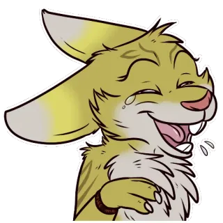 🤣 animal, dibujos animados, mono, peludo, sonrisa, feliz, riendo telegram sticker