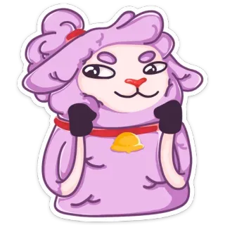 ☺️ mouton, dessin animé, animal, mignon, autocollant telegram sticker