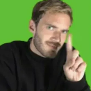 ☝️ PewDiePie youtube, pointing, internet personality, felix kjellberg, pewdiepie, content creator telegram sticker