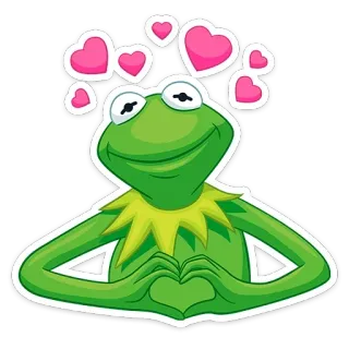 ❤️ Kermit the Frog kermit, frog, love, hearts, cartoon telegram sticker