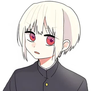 😔 Anime, Manga, Ragazzo, Studente, Uniforme scolastica, Cartone animato, Ritratto telegram sticker