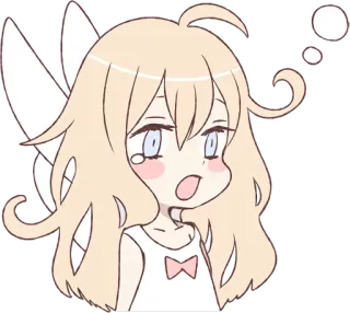 😪 Anime, Kawaii, Fofo, Desenho animado, Mangá, Chibi, Balão de pensamento telegram sticker