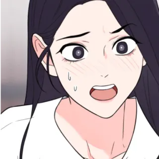 😩 femme, inquiète, expression, peur, dessin animé, anime telegram sticker