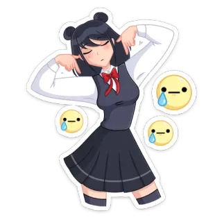 😅 Animé, Fille, Dessin animé, Mignon, Pleurs, Triste, Émotions telegram sticker