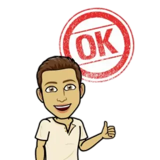 👍 OK OK, pouce levé, approbation, accord, Bitmoji, accord telegram sticker