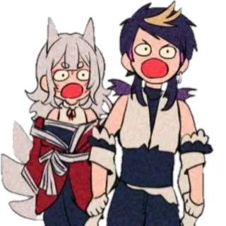 😮 Anime, Personajes, Zorro, Impactado, Sorprendido telegram sticker