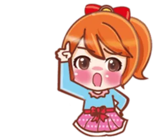 ☝ Hoạt hình, Cô gái, Anime, Dễ thương, Vui vẻ, Hân hoan telegram sticker