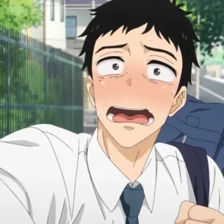 😳 Anime, Junge, verängstigt, Schuluniform, verlegen telegram sticker