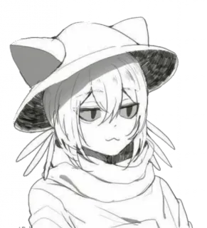 🙂 Anime, Kucing, Gadis, Topi, Kartun, Mengantuk whatsapp sticker