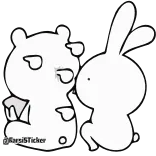👻 fofo, animais, coelho, urso, desenho animado, adesivo telegram sticker