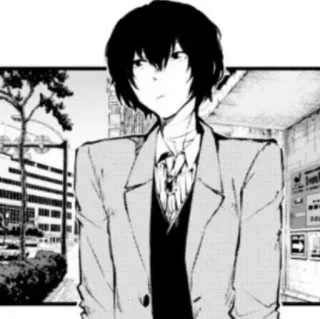 🧷 Osamu Dazai Bungou Stray Dogs anime, manga, Bungou Stray Dogs, Osamu Dazai, Dazai, character, artwork telegram sticker