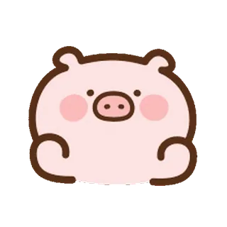 ⭐️ Maiale, Animale, Carino, Kawaii, Cartone animato, Adesivo telegram sticker