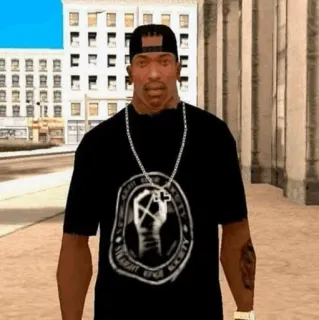 🔪 Carl Johnson Grand Theft Auto: San Andreas Straight Edge Society gta, cj, san andreas, วิดีโอเกม, แก๊ง, กำปั้น, สังคม, สเตรทเอดจ์, สังคม telegram sticker