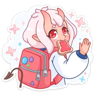 😋 Anime, Kawaii, Carino, Demone, Personaggio, Adesivo whatsapp sticker
