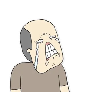 😭 pleurer, triste, homme, émotion, dessin animé, sticker telegram sticker