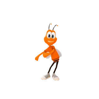 🕺 cartoon, bee, orange, funny, mascot telegram sticker