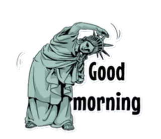 🙆 Good morning 自由の女神, おはよう, 挨拶, 自由, 朝 whatsapp sticker