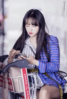 🌈 CHAO YANG woman, asian, mobile phone, fashion, airport telegram sticker