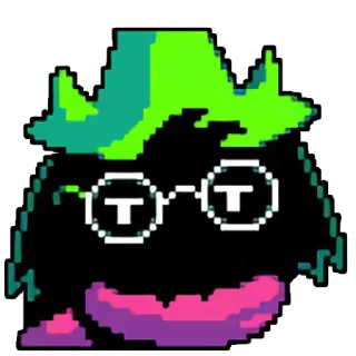 😒 Ralsei Deltarune pixel art, video game, goat, wizard, cute telegram sticker