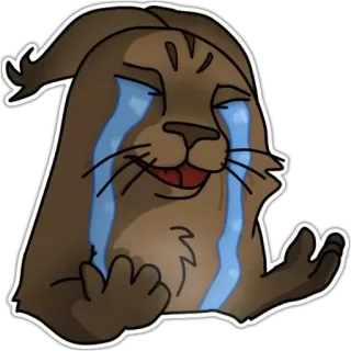 😭 นิ้วกลาง, หยาบคาย, การ์ตูน, แมว, ร้องไห้, สติกเกอร์ telegram sticker