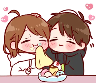 🍨 Anime, Coppia, Carino, Dolce, Gelato, Amore telegram sticker
