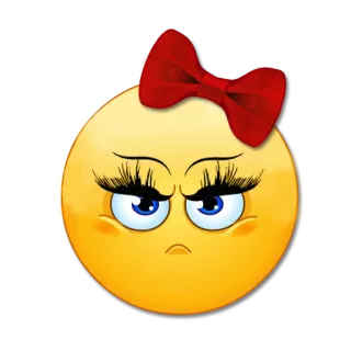 😠 表情符号, 脸, 生气, 表情, 蝴蝶结, 魅力 telegram sticker