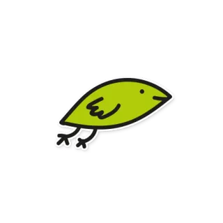 🕊 새, 잎, 만화, 귀여운, 동물, 초록 telegram sticker