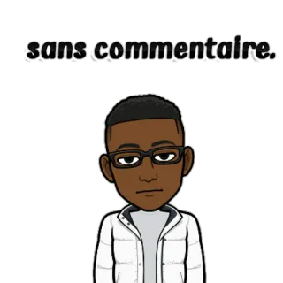 😕 sans commentaire. Bitmoji, アバター, ノーコメント, フランス語 telegram sticker