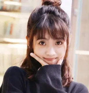 ☺️ portrait, femme, asiatique, fille, sourire, mignon telegram sticker