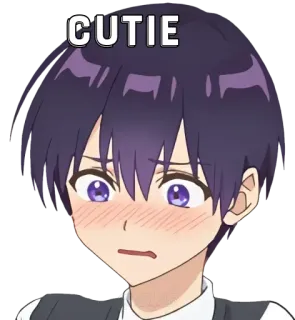 🃏 CUTIE อนิเมะ, เด็กผู้ชาย, น่ารัก, น่าเอ็นดู, หน้าแดง, การ์ตูน telegram sticker