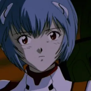 🌸 Rei Ayanami Neon Genesis Evangelion anime, chica, Rei Ayanami, Neon Genesis Evangelion, personaje, pelo azul telegram sticker