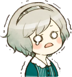😰 аниме, грустный, девушка, плакать, слезы, персонаж, эмоциональный telegram sticker