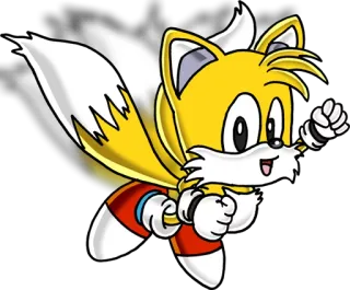 ✈ Tails sonic, terbang, rubah, kartun, tails telegram sticker