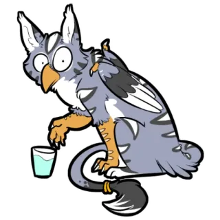 😼 grifo, animal, fantasia, criatura, desenho animado, besta, bebida, xícara telegram sticker