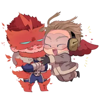 ❤️ Endeavor My Hero Academia anime, characters, love, cute, embrace whatsapp sticker