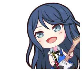 🌟 Anime, Chibi, Guitarra, Música, Garota whatsapp sticker